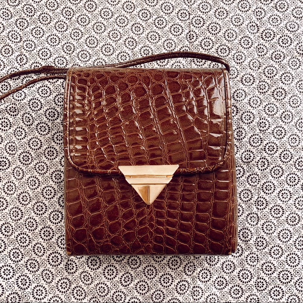Vintage Brown Croc Purse
